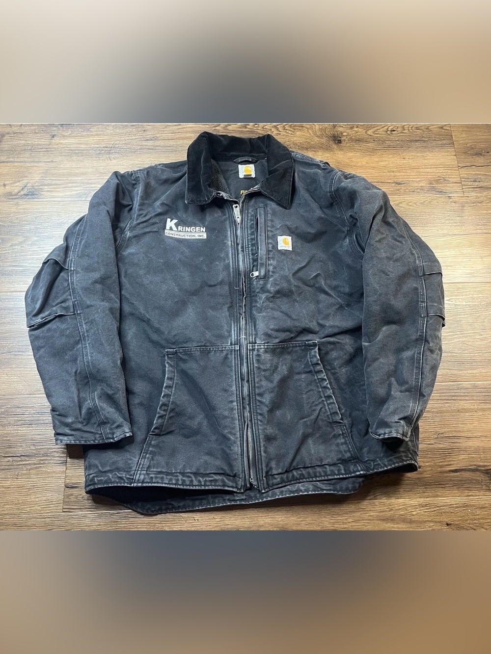 Carhartt Men Full Swing Chore Washed Duck Jacket Cotton Black XL Tall 102359 001